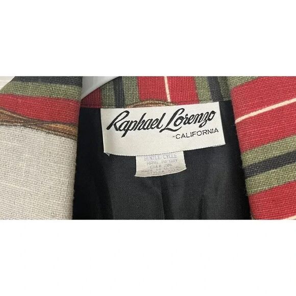 Raphael Lorenzo Vintage 1980s Gold Chain Print Blazer Women’s Sz Medium - Picture 6 of 8